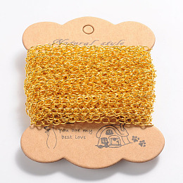 ARRICRAFT 10m(32.80 feet) Golden Color Iron Twist Chains for Necklace Jewelry Accessories DIY Making-3.5x5.5x0.5mm