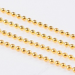 Honeyhandy Iron Ball Bead Chains, Soldered, with Spool, Golden, Bead: about 1.5mm in diameter, about 32.8 Feet(10m)/roll