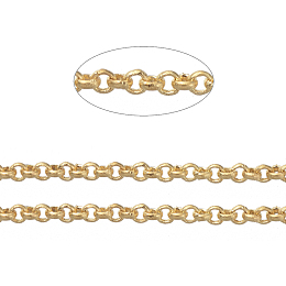 Honeyhandy Brass Rolo Chains, Belcher Chains, Soldered, Long-Lasting Plated, with Spool, Cadmium Free & Nickel Free & Lead Free, Golden, 1x0.4mm, about 16.4 Feet(5m)/roll