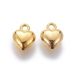 Honeyhandy Tibetan Style Alloy Charms, Lead Free and Cadmium Free, Heart, Golden, 11.5mm long, 9mm wide, 4.5mm thick, hole: 1.5mm