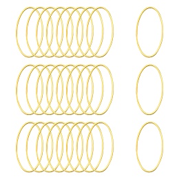 Honeyhandy Brass Linking Rings, Oval, Golden, about 16mm wide, 30mm long, 1mm thick