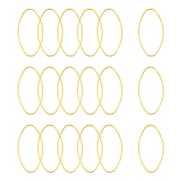 Honeyhandy Jewelry Linking Rings, Brass, Ellipse, plated in golden color, about 20mm wide, 40mm long, 1mm thick