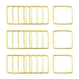 Honeyhandy Square Brass Linking Rings, Golden, 12x12x0.8mm