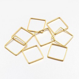 Honeyhandy Square Brass Linking Rings, Golden, 8x8x1mm