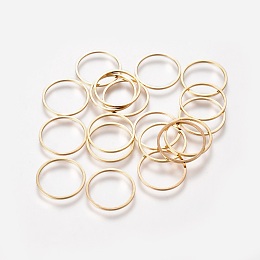 Honeyhandy Brass Linking Rings, Golden, 16x0.65mm, Inner Diameter: 15mm, about 132pcs/20g