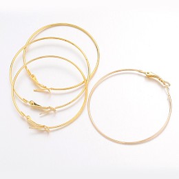 Honeyhandy Golden Iron Hoop Earring, 18 Gauge, 49x1mm