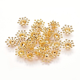 ARRICRAFT Iron Bead Caps, End Caps for Jewelry Making, Flower, Golden, 12~14x3.5mm, Hole: 1.5mm