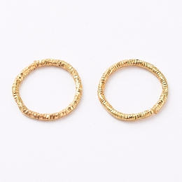 Honeyhandy Iron Textured Jump Rings, Soldered Jump Rings, for Jewelry Making, Golden, 18 Gauge, 12x1mm, Inner Diameter: 10mm