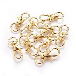 Honeyhandy Alloy Swivel Lobster Claw Clasps, Swivel Snap Hook, Jewellery Making Supplies, Golden, 30.5x11x6mm, Hole: 5x9mm