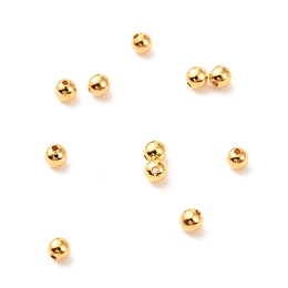 Honeyhandy Brass Beads, Long-Lasting Plated, Round, Real 18K Gold Plated, 2mm, Hole: 0.5mm