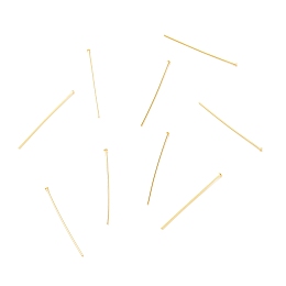 Honeyhandy Brass Flat Head Pins, Long-Lasting Plated, Real 18K Gold Plated, 25x0.5mm, Head: 1mm