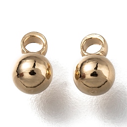 Honeyhandy Brass Charms, Long-Lasting Plated, Round, Real 24K Gold Plated, 4.5x3mm, Hole: 1.2mm