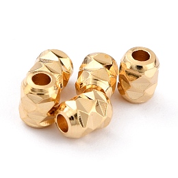 Honeyhandy Brass Beads, Long-Lasting Plated, Barrel, Real 24K Gold Plated, 4x3mm, Hole: 1.2mm