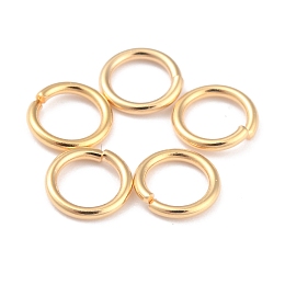 Honeyhandy Rack Plating Brass Jump Rings, Open Jump Rings, Long-Lasting Plated, Real 24K Gold Plated, 7x1mm, 18 Gauge, Inner Diameter: 5mm