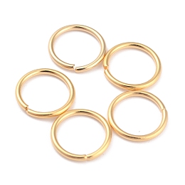 Honeyhandy Rack Plating Brass Jump Rings, Open Jump Rings, Long-Lasting Plated, Real 24K Gold Plated, 10x1mm, 18 Gauge, Inner Diameter: 8mm