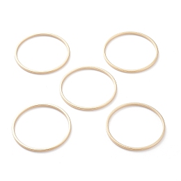 Honeyhandy Brass Linking Rings, Long-Lasting Plated, Round Ring, Real 24K Gold Plated & Stainless Steel Color, 25x1mm, Inner Diameter: 23mm