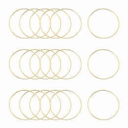 Honeyhandy Brass Linking Rings, Long-Lasting Plated, Round Ring, Real 24K Gold Plated & Stainless Steel Color, 40x1mm, Inner Diameter: 38mm