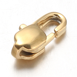 Honeyhandy Ion Plating(IP) 304 Stainless Steel Lobster Claw Clasps, Golden, 11x5.5x3.5mm, Hole: 1mm