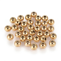 Honeyhandy Ion Plating(IP) 202 Stainless Steel Rondelle Spacer Beads, Golden, 4x3mm, Hole: 1.5mm