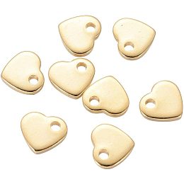 UNICRAFTALE 20pcs Mini Heart Charm Chain Extender Drop Stainless Steel Pendant Metal Charms for Women Girlfriend Gift Necklace Jewelry Making 5x6x1mm, Hole 1mm