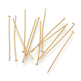Honeyhandy 304 Stainless Steel Flat Head Pins, for DIY Beading Charm Making, Golden, 30x0.7mm, 21 Gauge, about 60pcs/5g, Head: 1.5mm