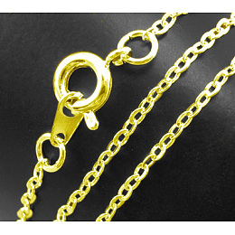 Honeyhandy Brass Cable Chain Necklaces, Golden, 18 inch, 2x1.5mm