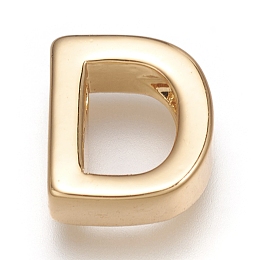 Honeyhandy Brass Charms, Long-Lasting Plated, Real 18K Gold Plated, Letter.D, D: 8.5x7.5x3mm, Hole: 1.4mm