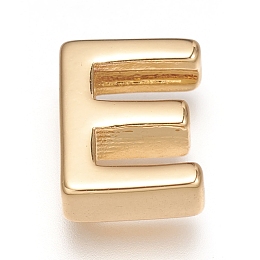 Honeyhandy Brass Charms, Long-Lasting Plated, Real 18K Gold Plated, Letter.E, E: 8.5x7x3mm, Hole: 1.6mm