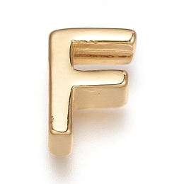 Honeyhandy Brass Charms, Long-Lasting Plated, Real 18K Gold Plated, Letter.F, F: 8.5x6x3mm, Hole: 1.6mm