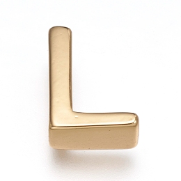 Honeyhandy Brass Charms, Long-Lasting Plated, Real 18K Gold Plated, Letter.L, L: 8.5x6x3mm, Hole: 1.6mm