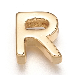 Honeyhandy Brass Charms, Long-Lasting Plated, Real 18K Gold Plated, Letter.R, R: 8.5x7.5x3mm, Hole: 1.6mm