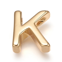 Honeyhandy Brass Charms, Long-Lasting Plated, Letter, Letter.K, K: 9x8x3mm, Hole: 1.6mm