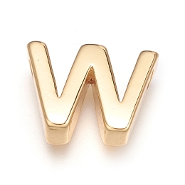 Honeyhandy Brass Charms, Long-Lasting Plated, Letter, Letter.W, W: 8.5x11.5x3mm, Hole: 1.5mm