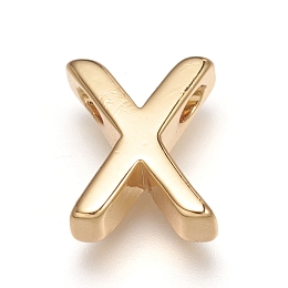 Honeyhandy Brass Charms, Long-Lasting Plated, Letter, Letter.X, X: 9x7x3mm, Hole: 1.6mm