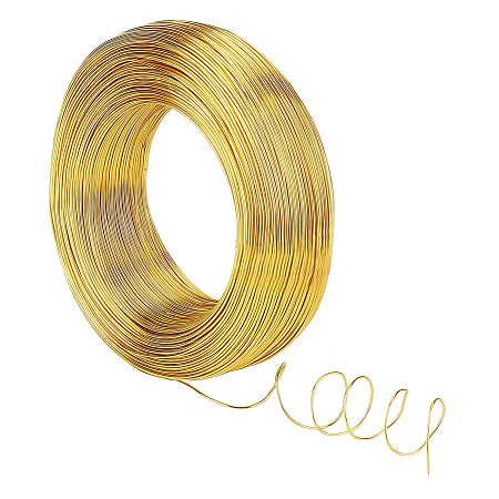 NBEADS 1 Roll 18 Gauge Aluminum Wire, 200m Gold Aluminum Modelling Craft Wire for Jewelry Craft, Modelling Making, Armatures and Sculpture, 1mm in Diameter