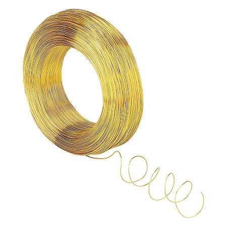NBEADS 1 Roll 20 Gauge Aluminum Wire, 300m Gold Aluminum Modelling Craft Wire for Jewelry Craft, Modelling Making, Armatures and Sculpture, 0.8mm in Diameter