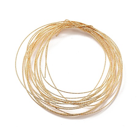Honeyhandy Copper Wire for Jewelry Making, Textured Round, Real 18K Gold Plated, 20 Gauge, 0.8mm, about 16.40 Feet(5m)/Strand