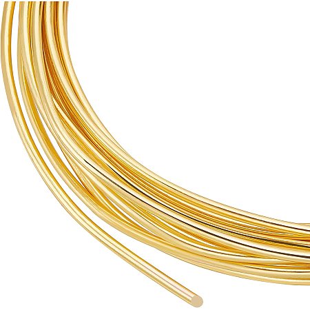 BENECREAT 15 Gauge 18k Gold Plated Craft Wire Tarnish Resistant Brass Jewelry Wire for Beading, Pendant Wrapping, Earrings, Bracelets, Crafts Making, 9.8FT