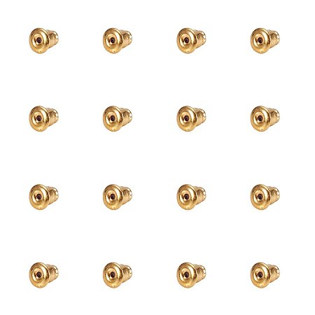 NBEADS Brass Earring Ear Nuts Earrings Backs Size 5x5mm, Golden Color