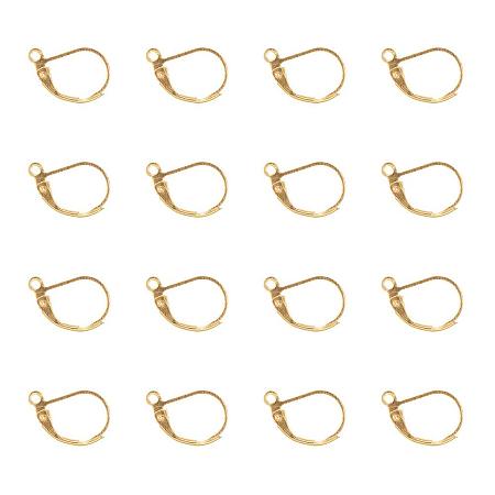 ARRICRAFT 500PCS Golden Brass Lever Back Hoop Earrings Lead Free & Cadmium Free Size 10x15mm