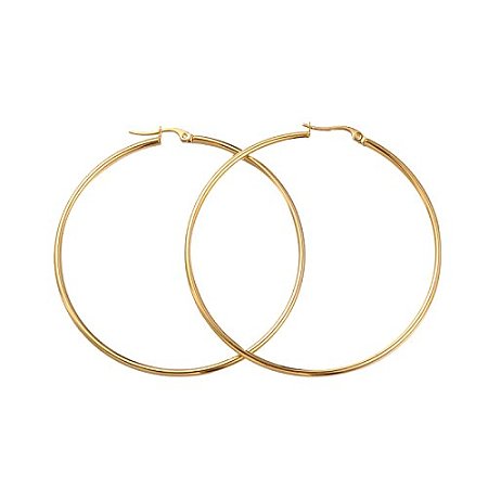 ARRICRAFT 6 Pairs 304 Stainless Steel Rounded Small Golden Hoop Earrings Dia.44MM
