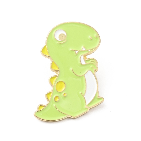 Honeyhandy Cute Dinosaur Enamel Pin, Gold Plated Alloy Badge for Backpack Clothes, Tyrannosaurus Pattern, 30x27x1.5mm