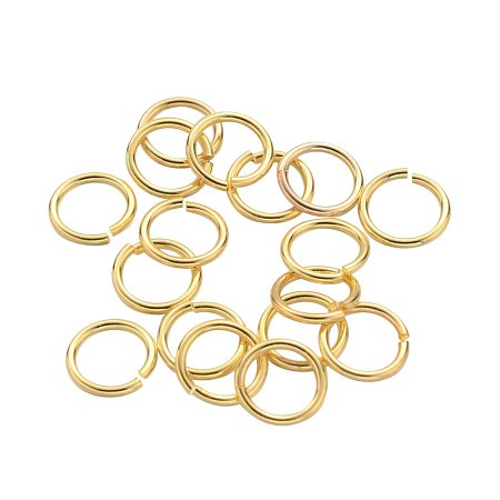 NBEADS 500g Jump Rings, Close but Unsoldered, Brass, Golden Color, about 8mm in diameter, 1mm thick; about 6mm inner diameter, about 3600pcs/500g