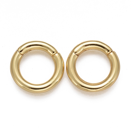 Honeyhandy Brass Twister Clasps, Long-Lasting Plated, Ring, Real 18K Gold Plated, 14x2.5mm, Inner Diameter: 9mm