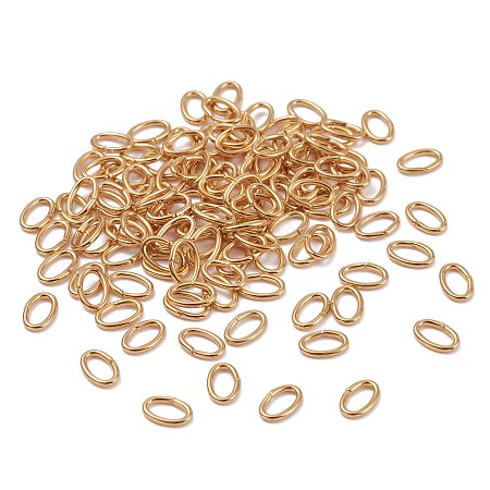 ARRICRAFT Brass Open Jump Rings, Long-Lasting Plated, Oval, Real 18K Gold Plated, 18 Gauge, 6x4x1mm