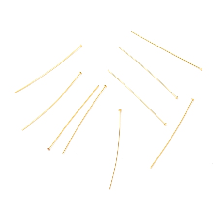 Honeyhandy Brass Flat Head Pins, Long-Lasting Plated, Real 18K Gold Plated, 51x0.7mm, Head: 2mm