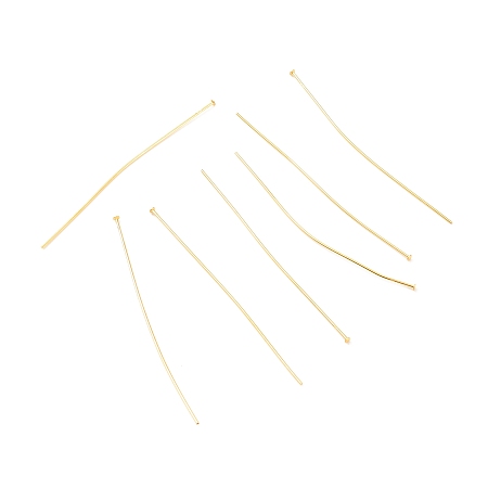 Honeyhandy Brass Flat Head Pins, Long-Lasting Plated, Real 18K Gold Plated, 63x0.7mm, Head: 2mm
