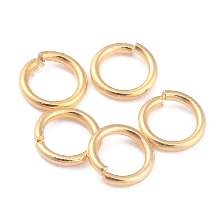Honeyhandy Rack Plating Brass Jump Rings, Open Jump Rings, Long-Lasting Plated, Real 24K Gold Plated, 4x0.6mm, Inner Diameter: 2.8mm