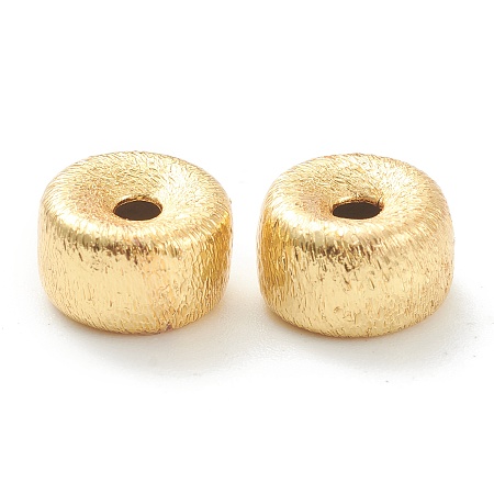 Honeyhandy Brass Beads, Long-Lasting Plated, Flat Round, Real 18K Gold Plated, 8x4.5mm, Hole: 1.6mm