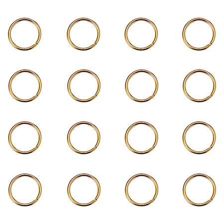 PandaHall Elite Golden Diameter 10mm Brass Jump Rings Close but Unsoldered Jewelry Making Findings, about 260pcs/bag